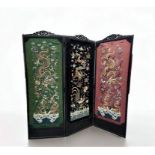 Chinese screen decorated with dragons and embroidered phoenix