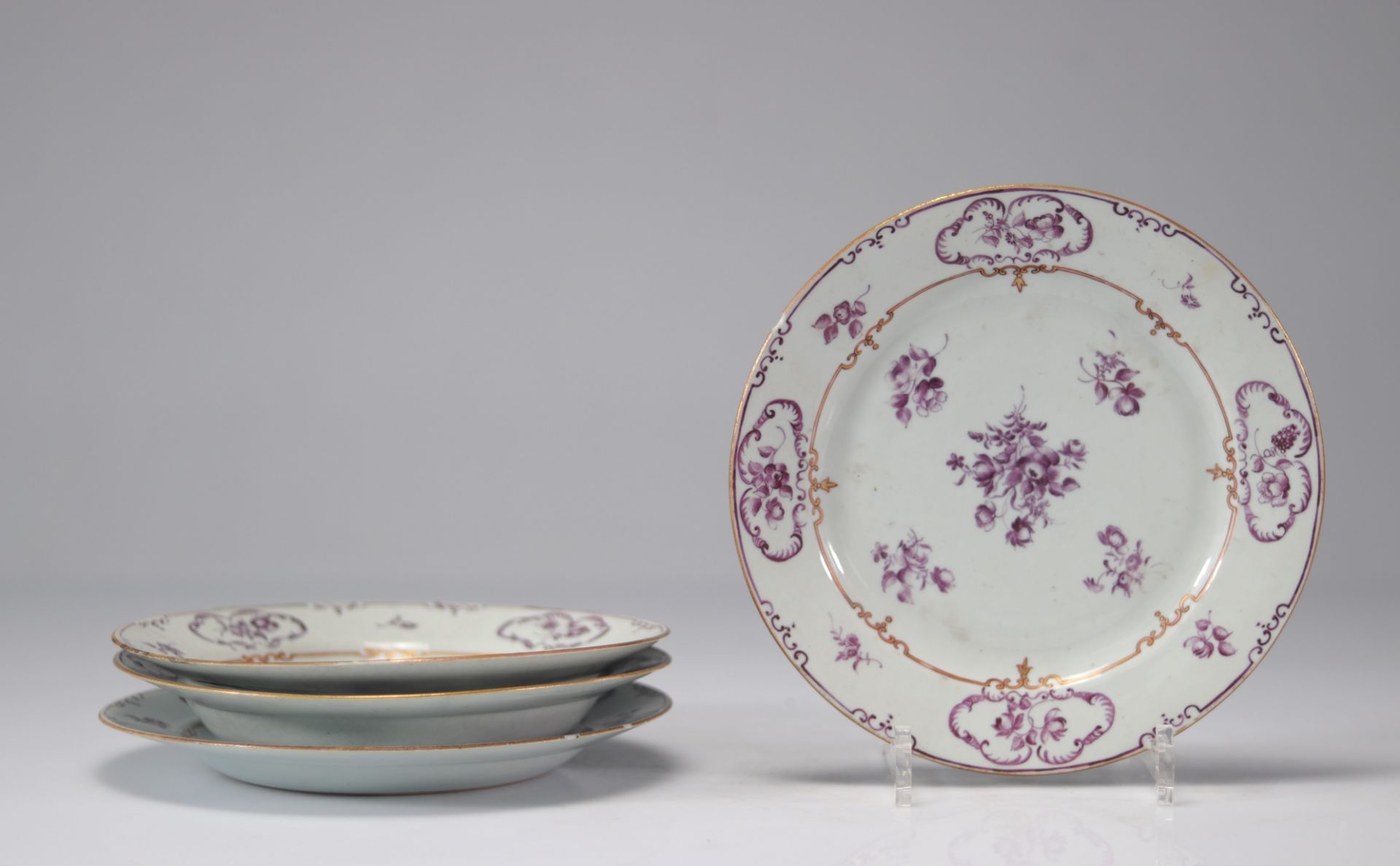 Plates (4) in Chinese porcelain Compagnie des Indes