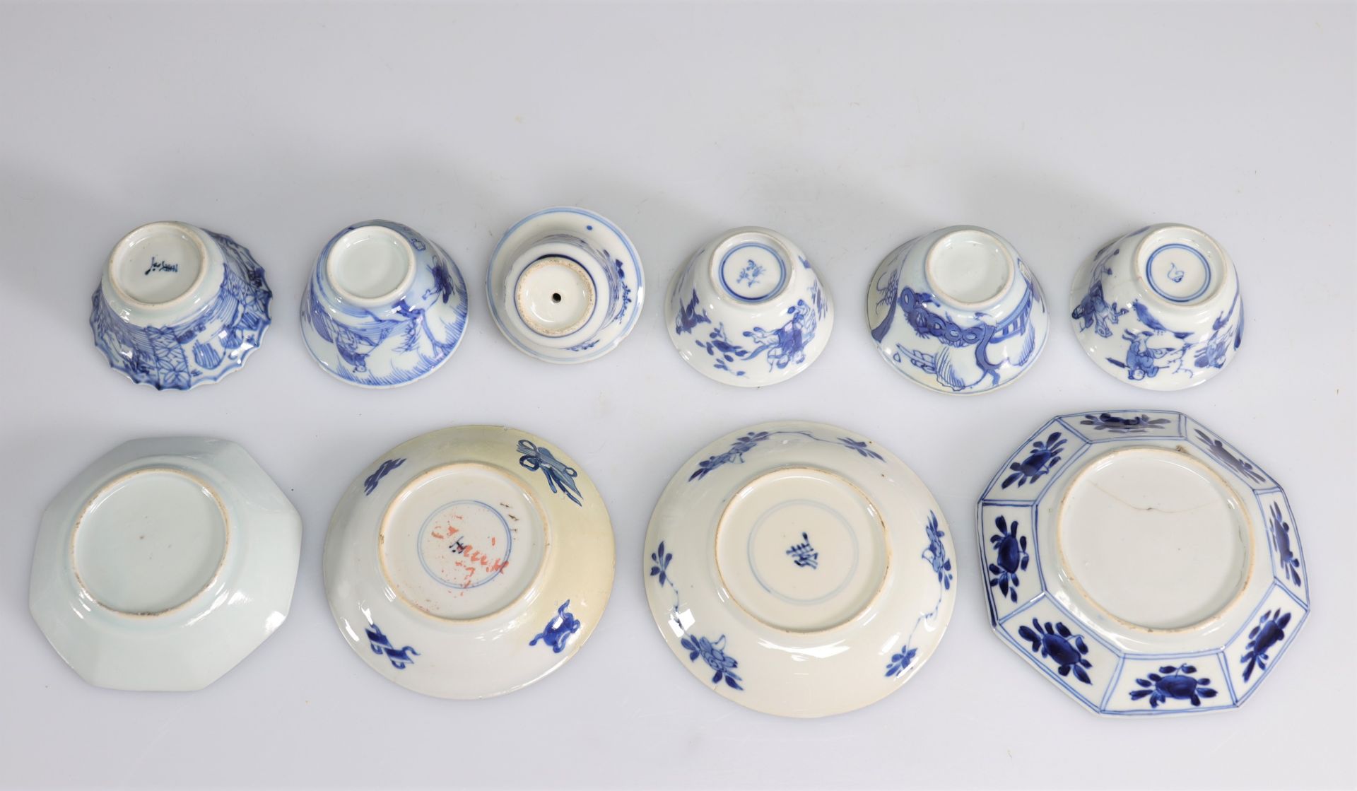 Lot (10) 18th century blue white bowls and plates - Bild 2 aus 3