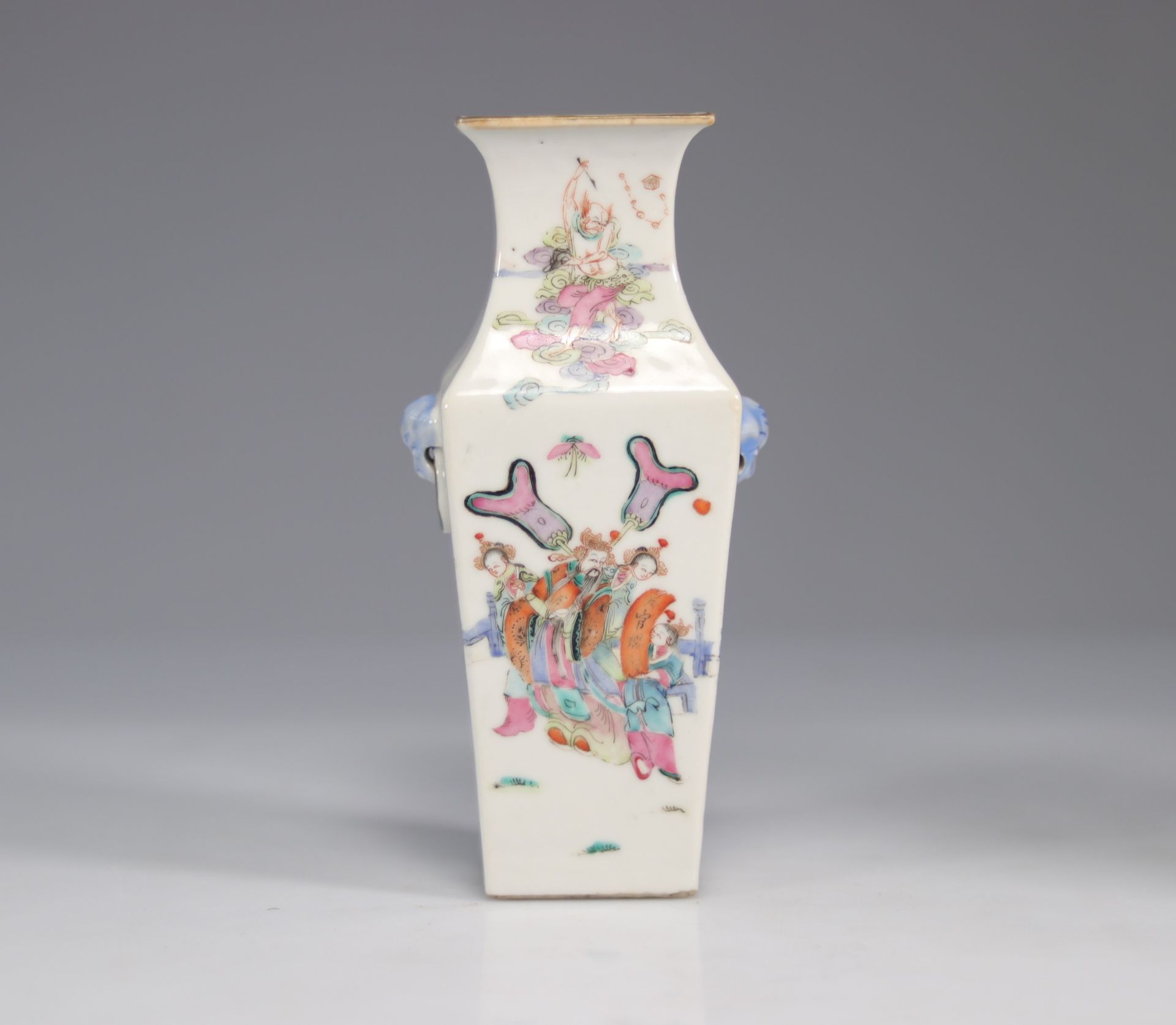 Chinese famille rose porcelain vase decorated with characters - Image 3 of 6