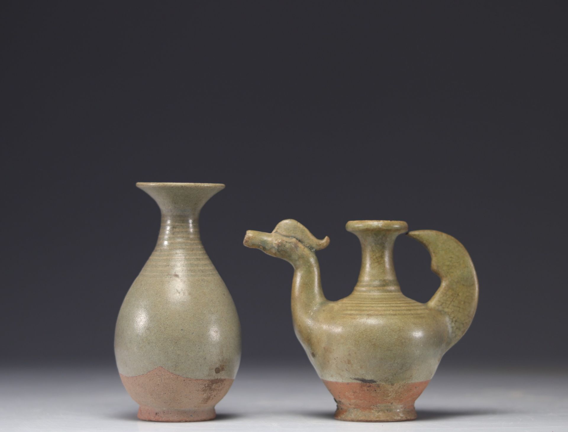 A celadon vase and jug, Sukhothai, 15th C. - Image 2 of 2