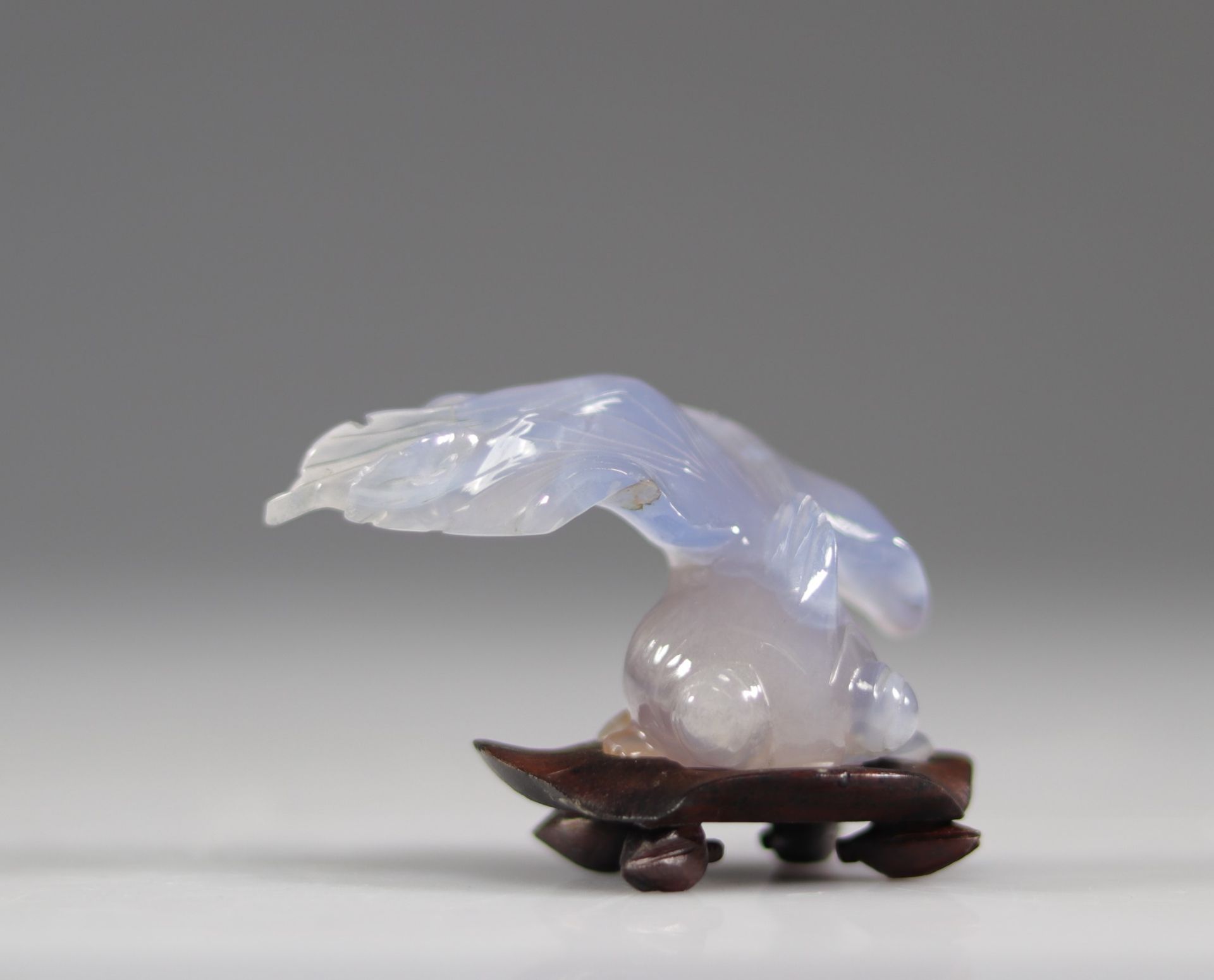 Lot of 2 bronzes and fish in agate Chinese work - Image 4 of 5