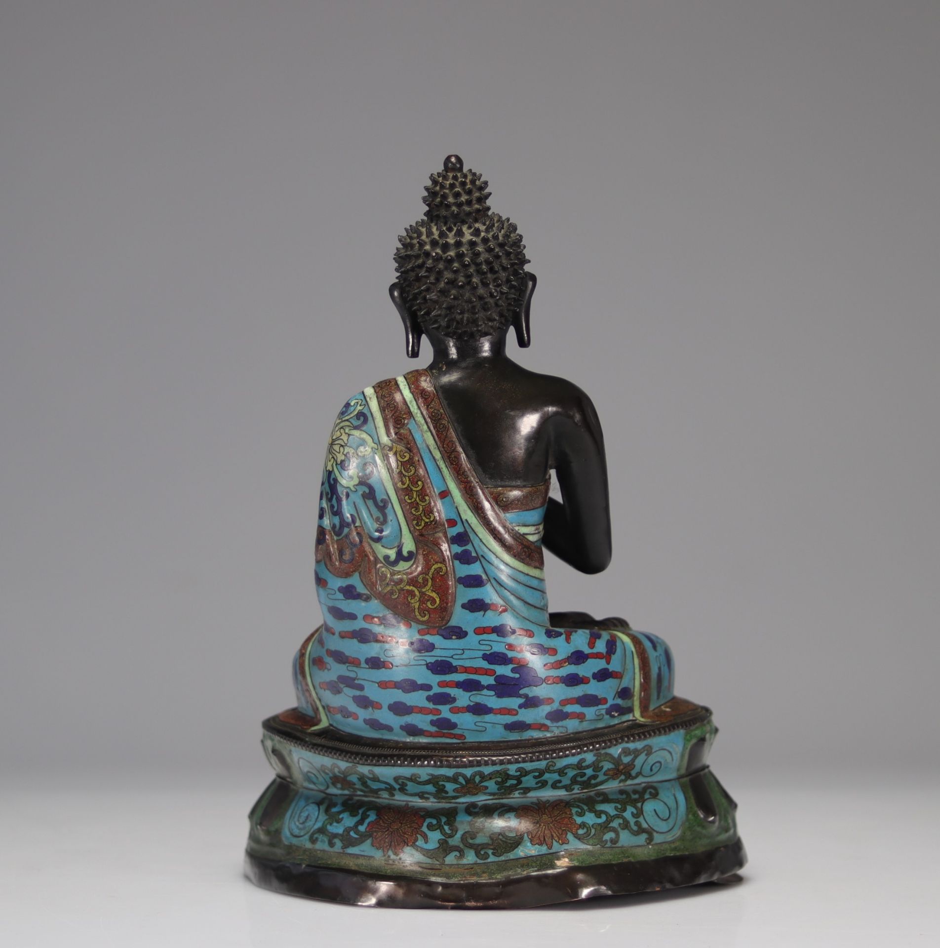 19th century beautiful Buddha in cloisonne enamels originating from China - Bild 3 aus 4