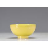 19th century yellow monochrome porcelain bowl Daoguang brand and period
