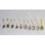 Spoons (10) in Chinese famille rose porcelain various decorations