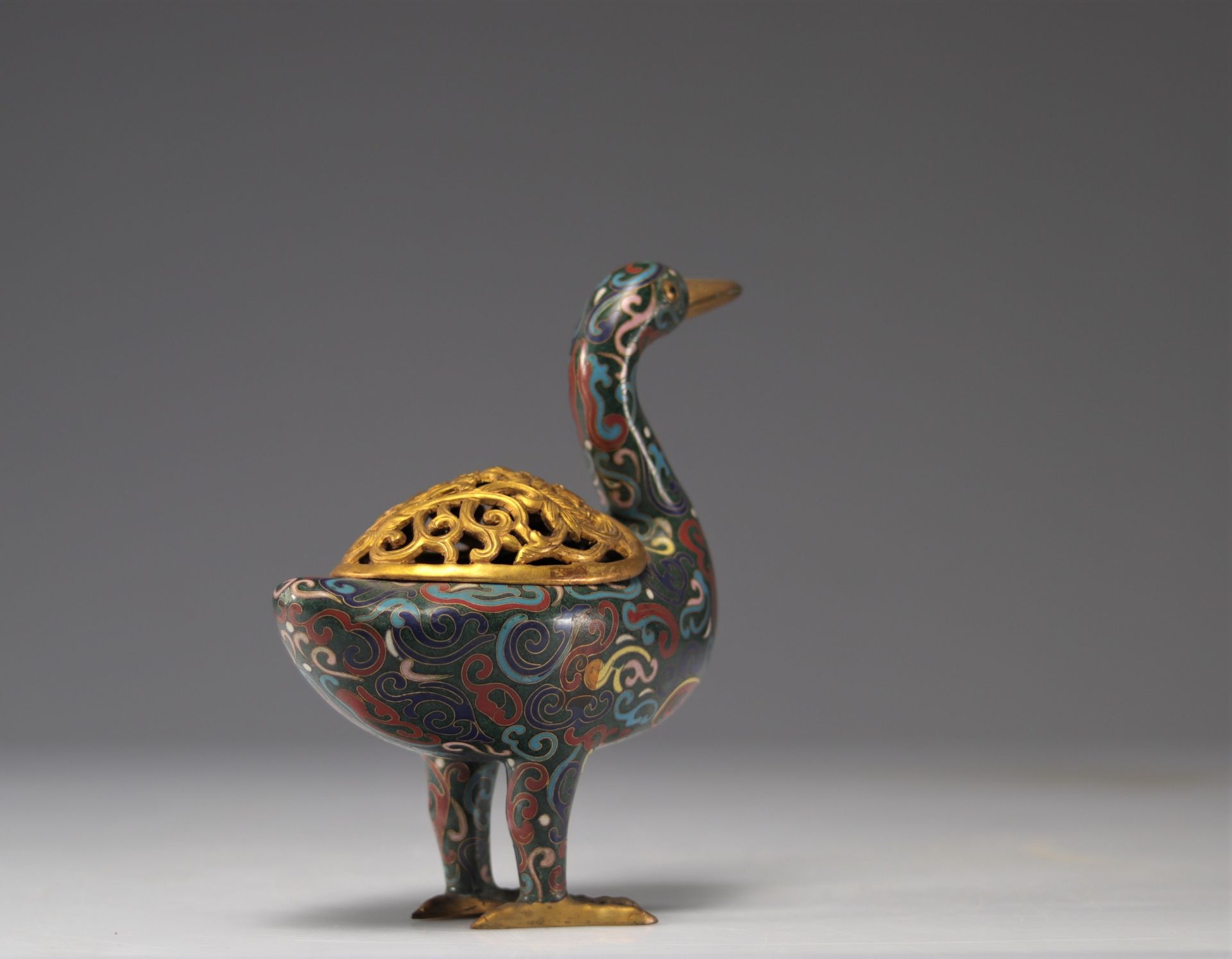 Perfume burner in cloisonne bronze, Republic period - Image 4 of 5