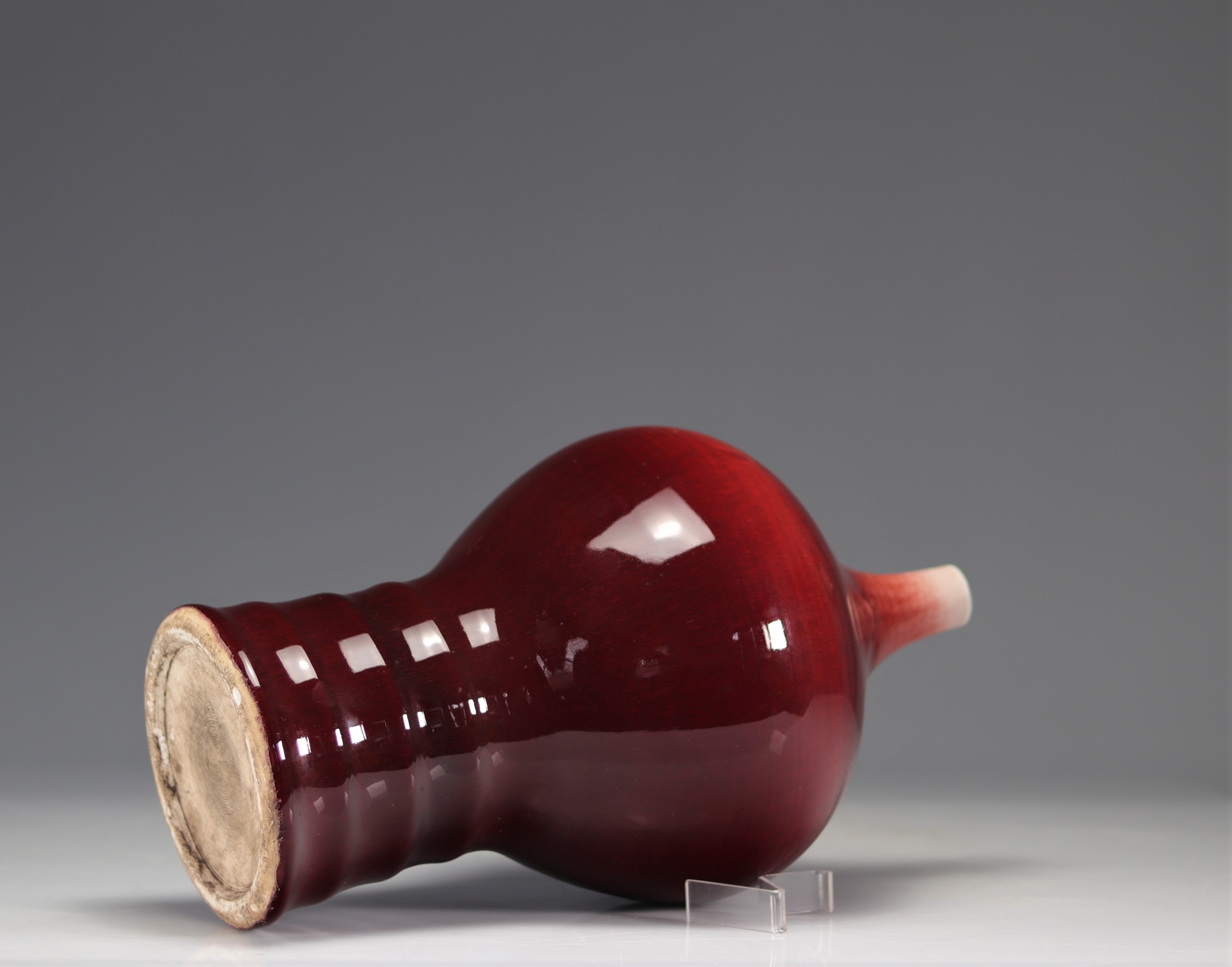 19th century Chinese oxblood porcelain vase - Image 2 of 3