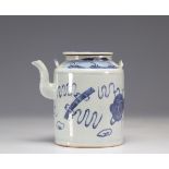 Chinese white blue porcelain teapot