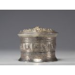 Embossed silver betel box, Burma, 19th C.