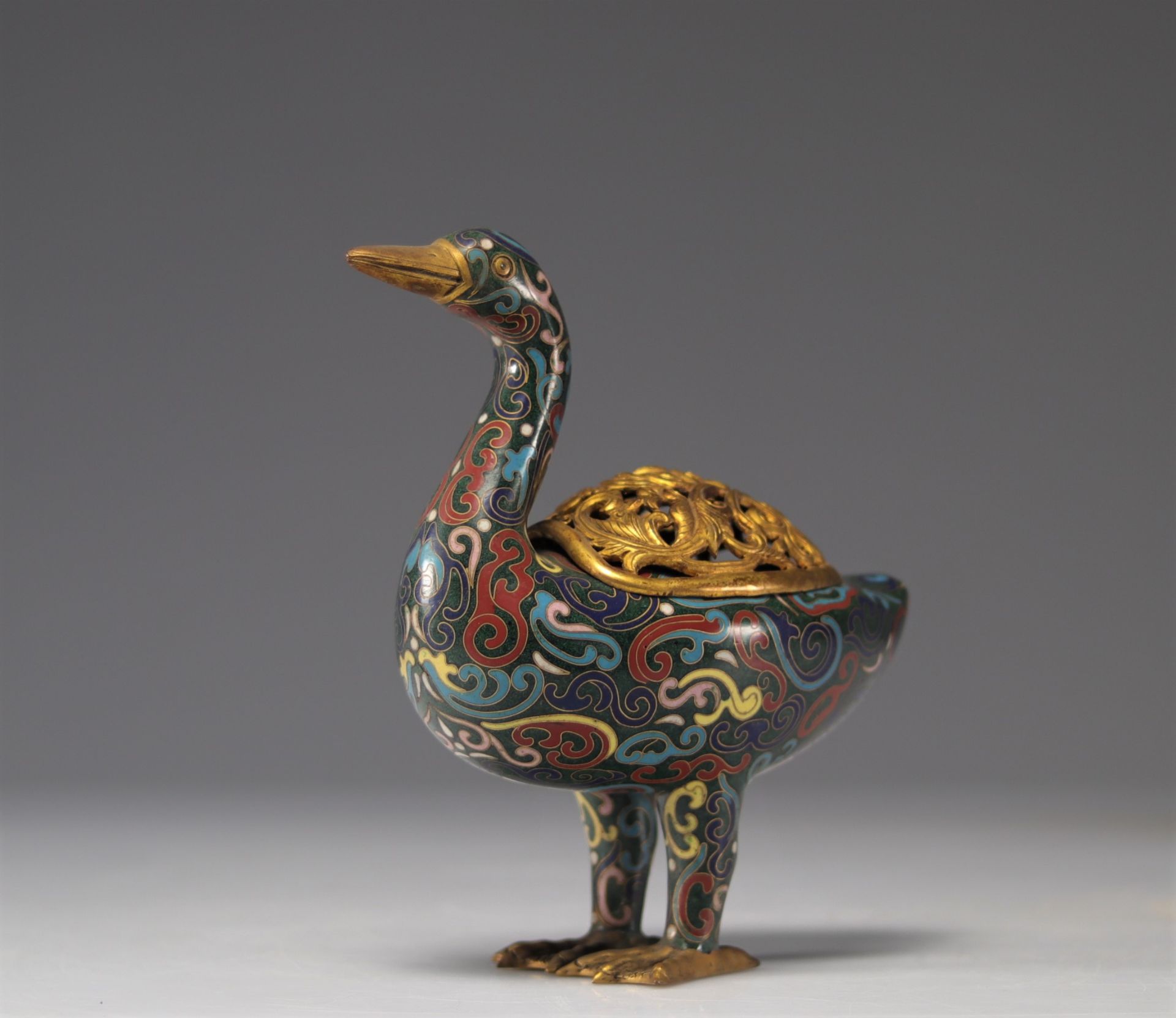 Perfume burner in cloisonne bronze, Republic period - Image 2 of 5