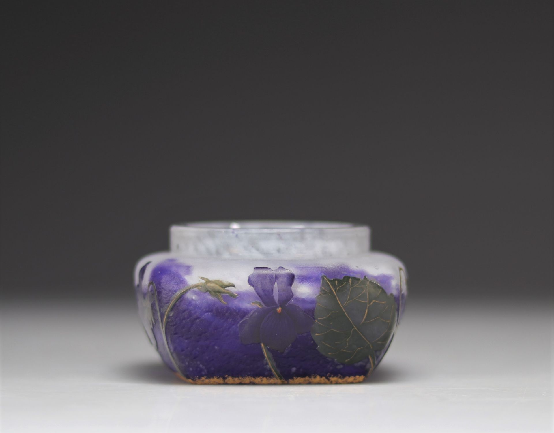 Daum Nancy vase decorated with violets