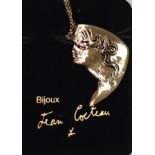 Jean Cocteau. "Laureate Orpheus". Metal brooch gilded with fine gold. Signed "Jean Cocteau".