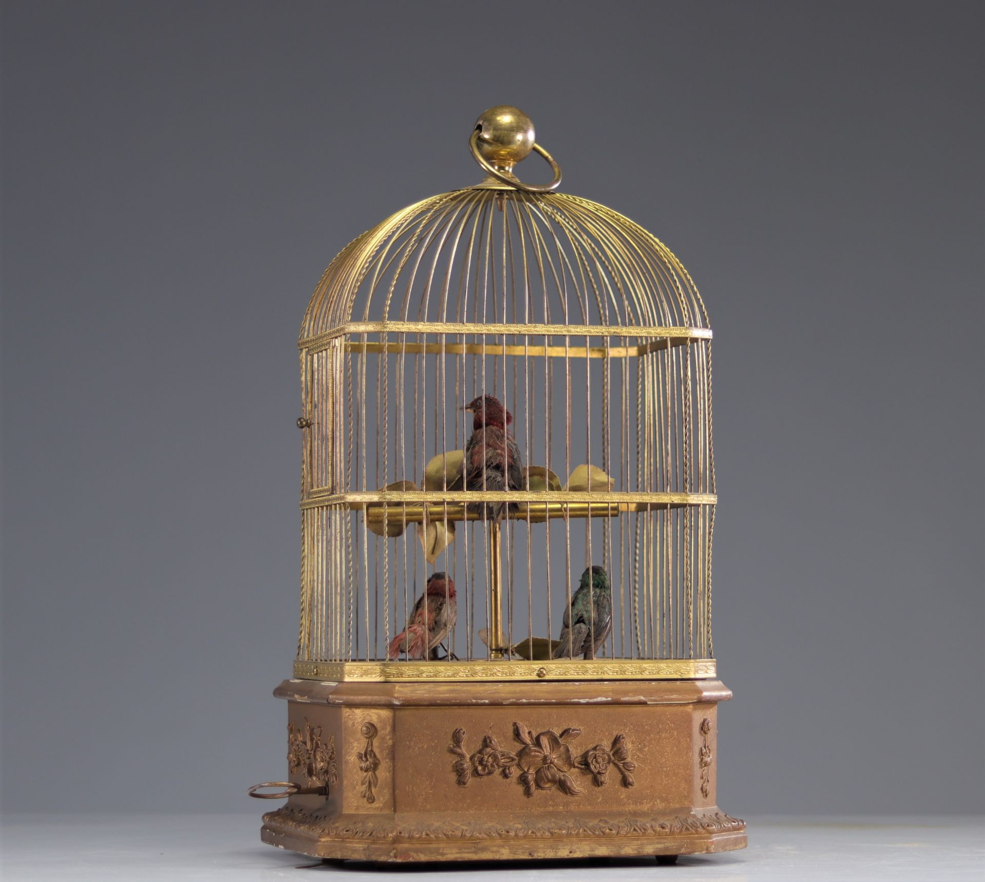 'Singing Bird Cage' automaton, mechanical with 3 birds - Bild 2 aus 3