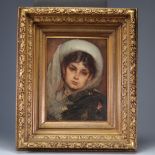 Leon HERBO (1850-1907) Oil on panel "young girl"