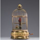 'Singing Bird Cage' automaton, mechanical with 2 birds