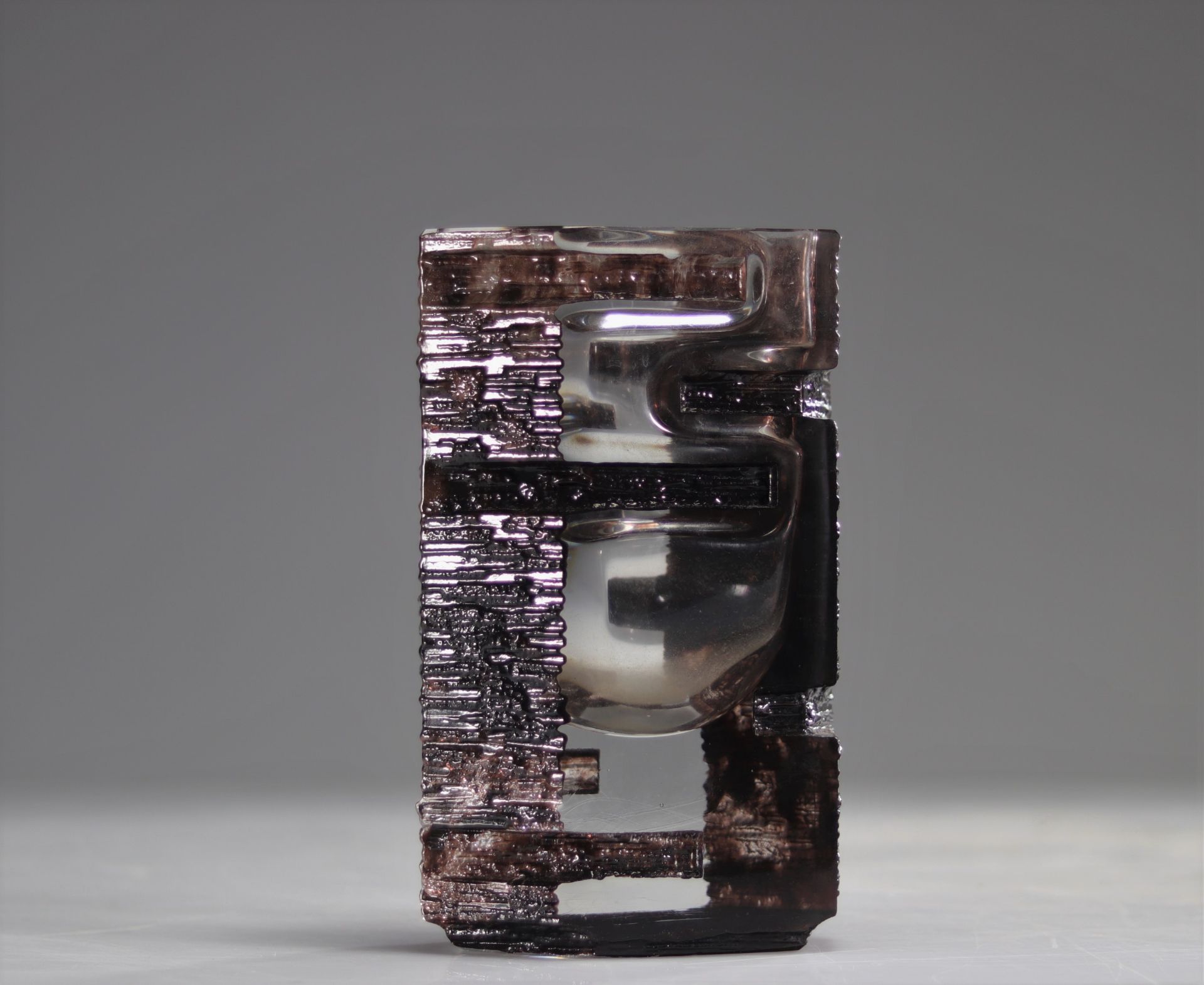 DAUM France and Cesar BALDACCINI dit CESAR (1921-1998) Molded crystal vase and pair of ashtrays - Bild 5 aus 6