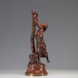 Charles Octave LEVY (1820-1899) bronze "apple picker"