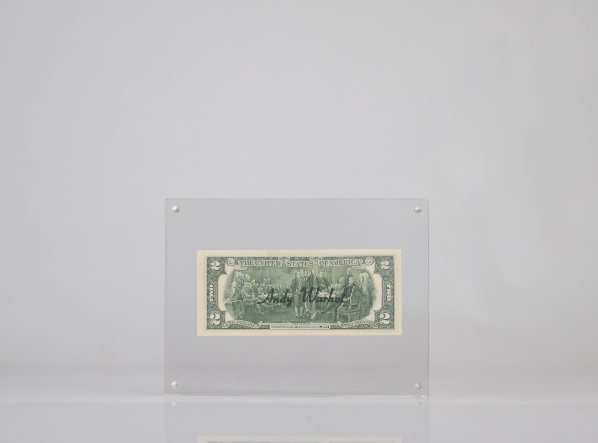 Andy Warhol. 2 dollar bill with the signature of "Andy Warhol" in felt pen. - Image 3 of 3