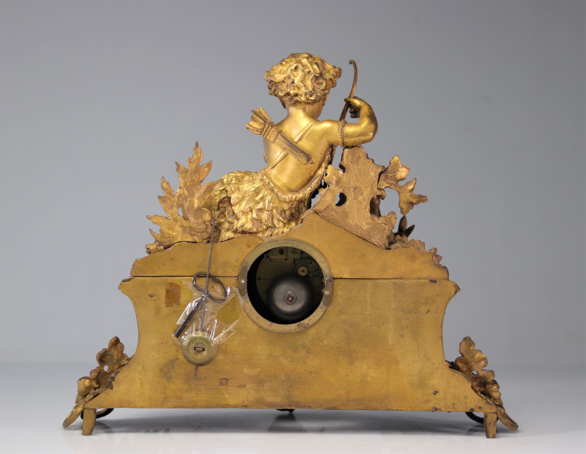 Louis XV clock in gilded bronze surmounted by a young arche - Image 3 of 4