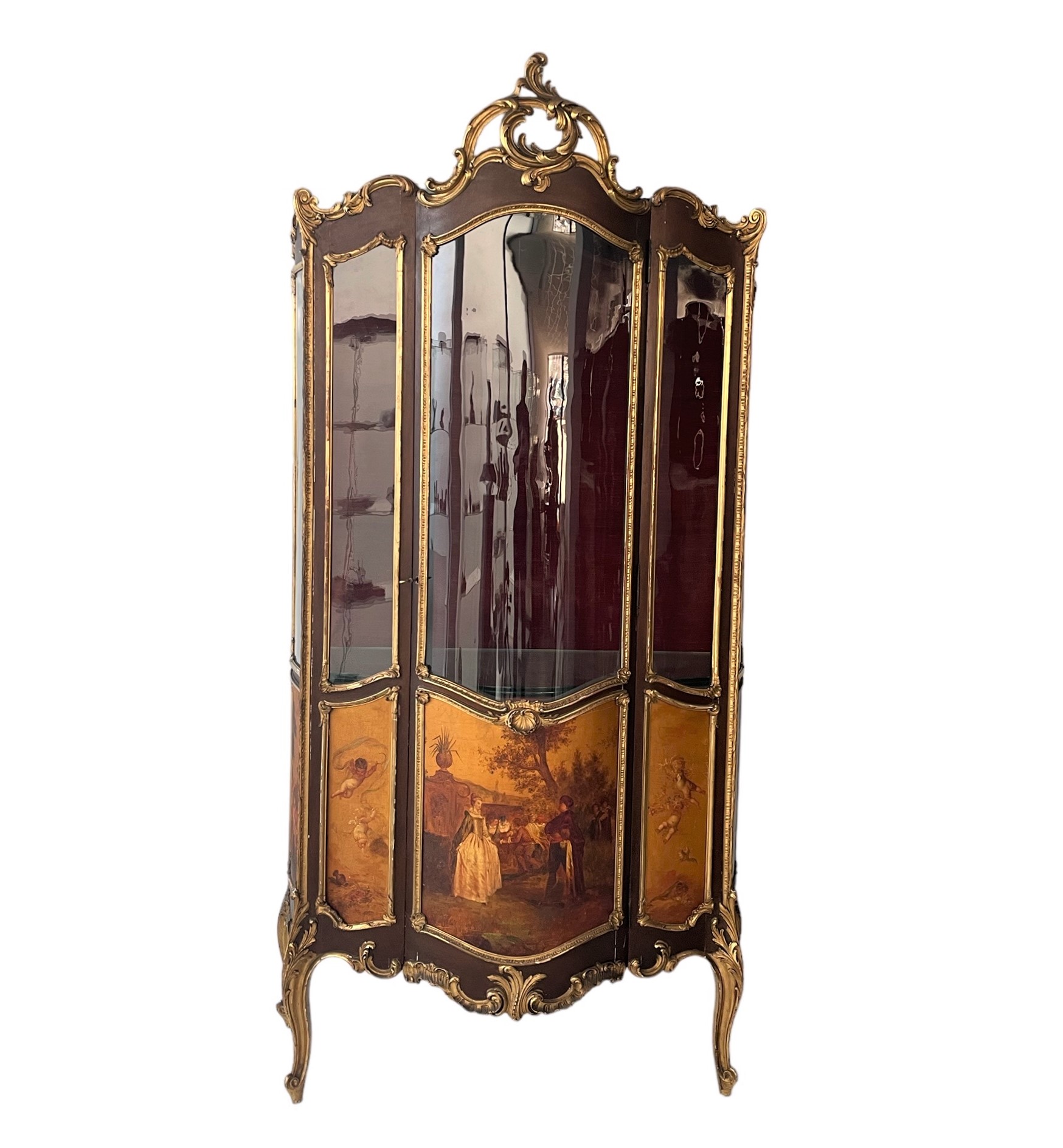 Showcase Napoleon III painted with romantic scenes