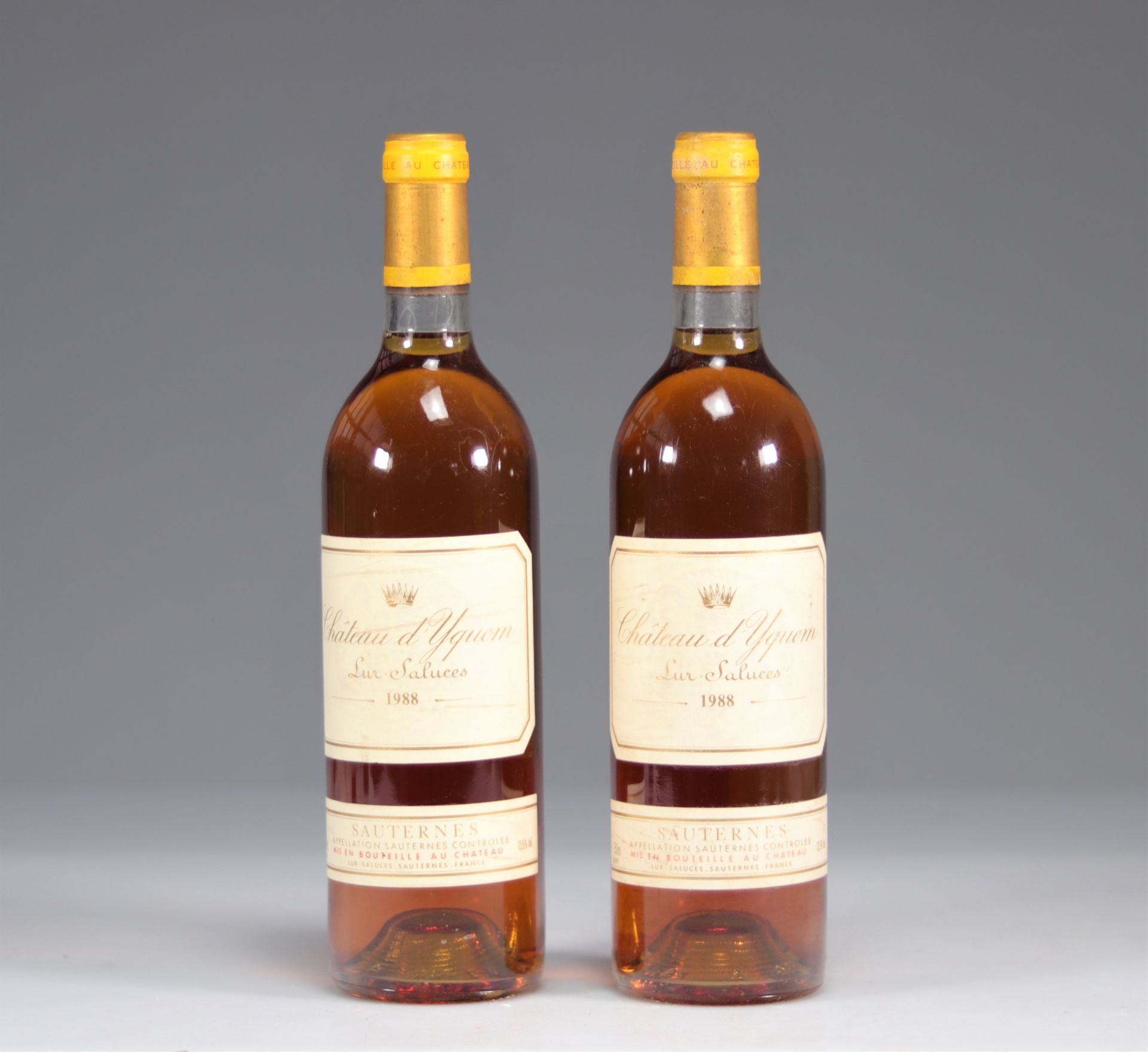 Bottles (2) Chateau D'YQUEM, 1Â° cru superieur Sauternes 1988