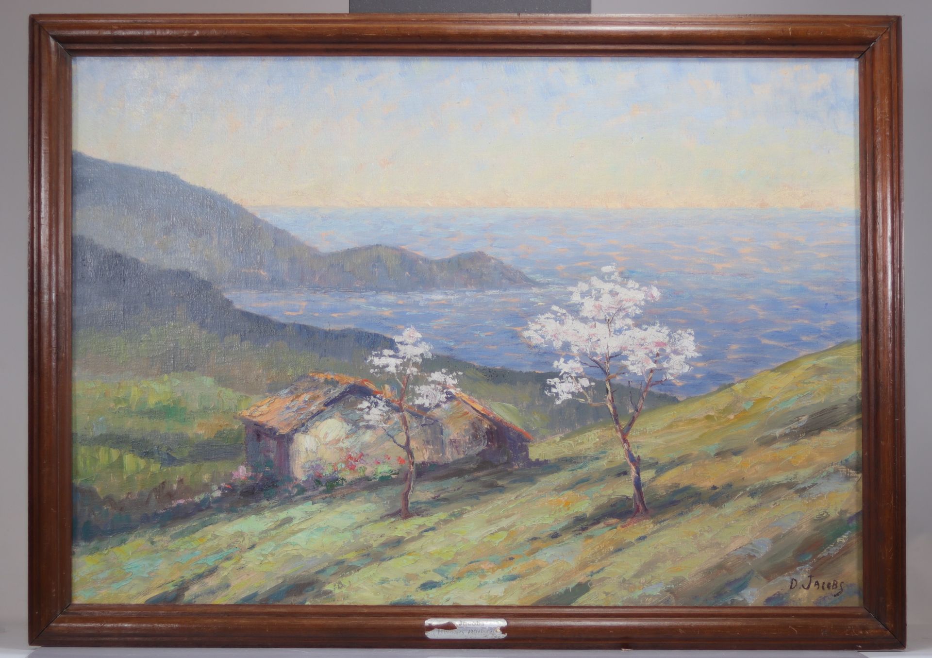 Dieudonne JACOBS (1887-1967) Large oil on canvas "sea of the south of France - Bild 2 aus 2