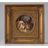 19th century framed porcelain plate