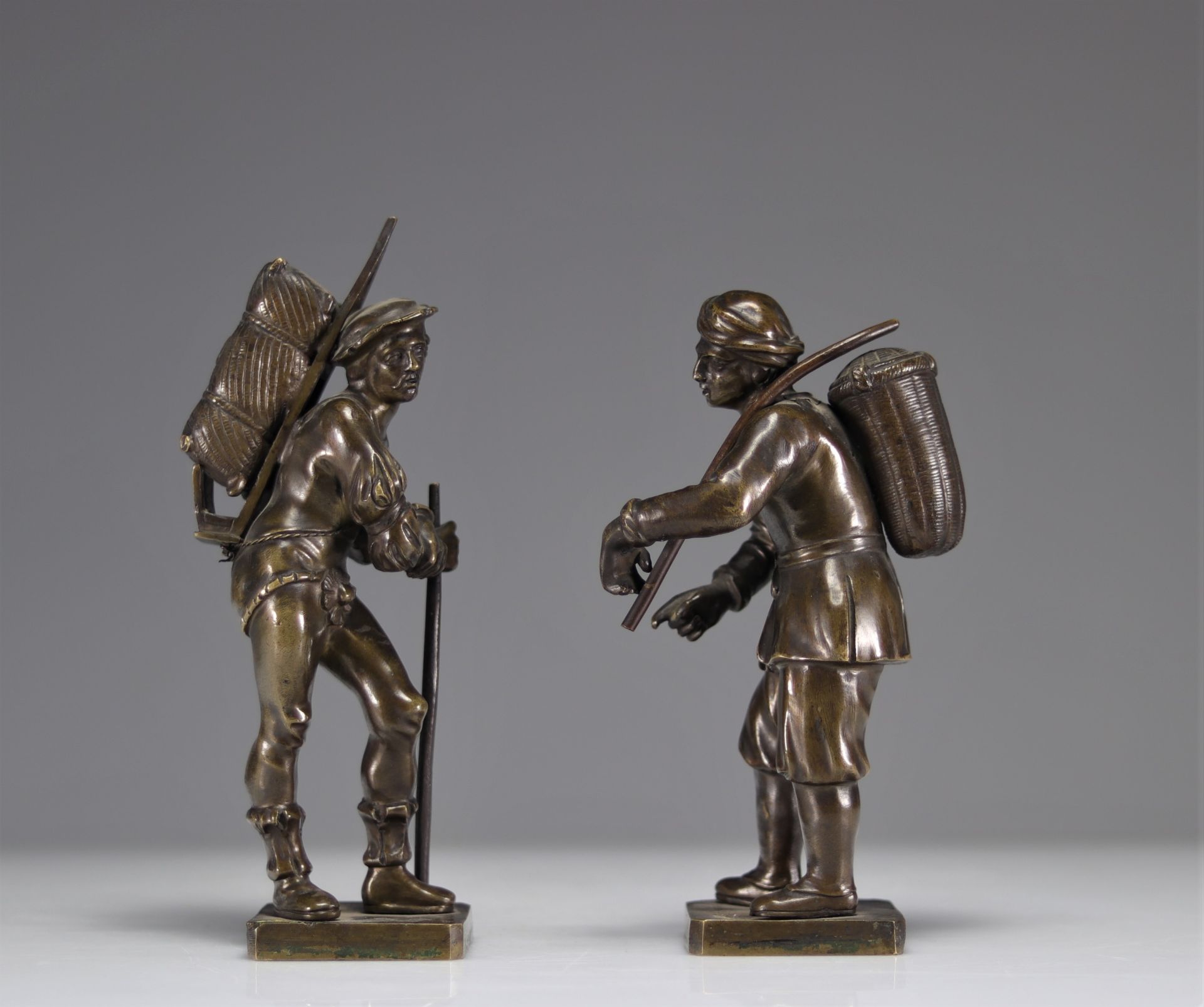 Bronzes (2) pair of late 18th century Italian work characters