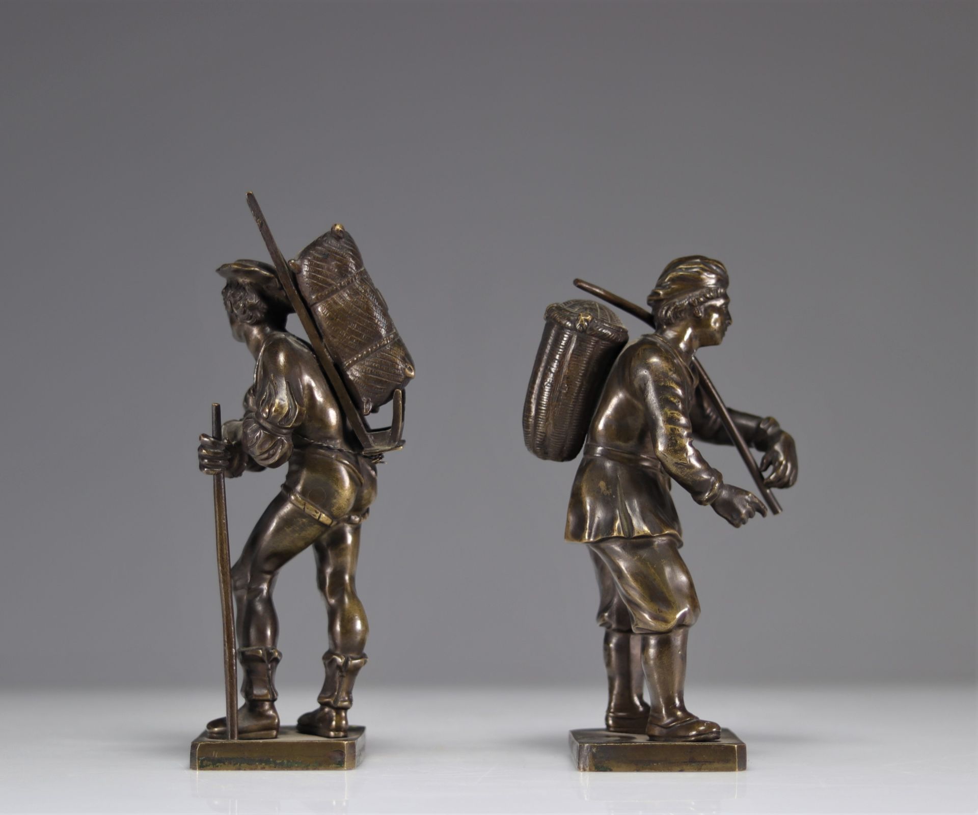 Bronzes (2) pair of late 18th century Italian work characters - Image 2 of 5