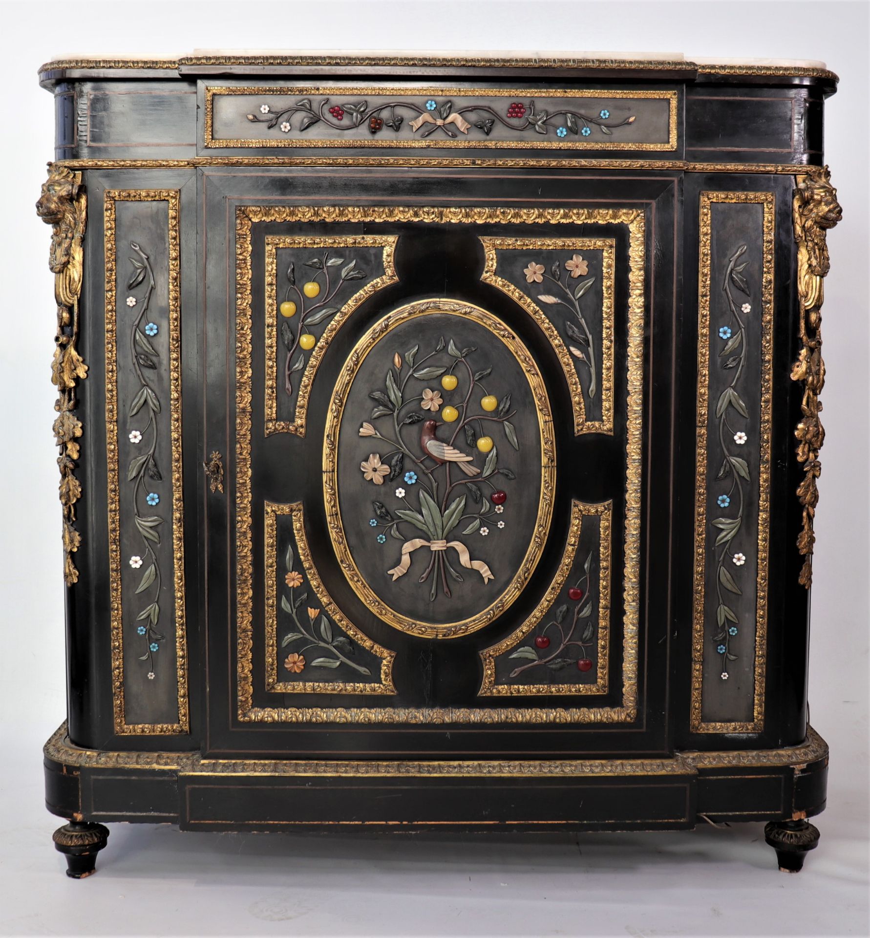 Napoleon III furniture inlaid with hard stones 19th century - Bild 3 aus 3