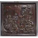 Imposing panel carved in walnut "France 17th"