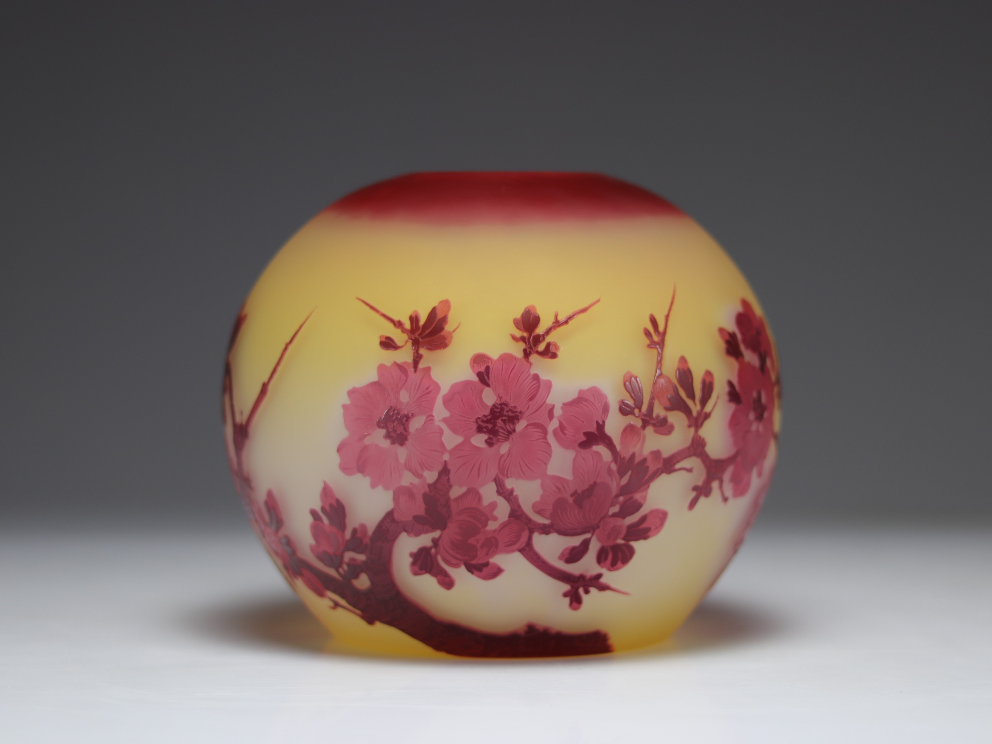 Emile Galle lamp base decorated with apple blossoms - Image 3 of 4