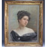 Portrait of a pastel Neapolitan school woman