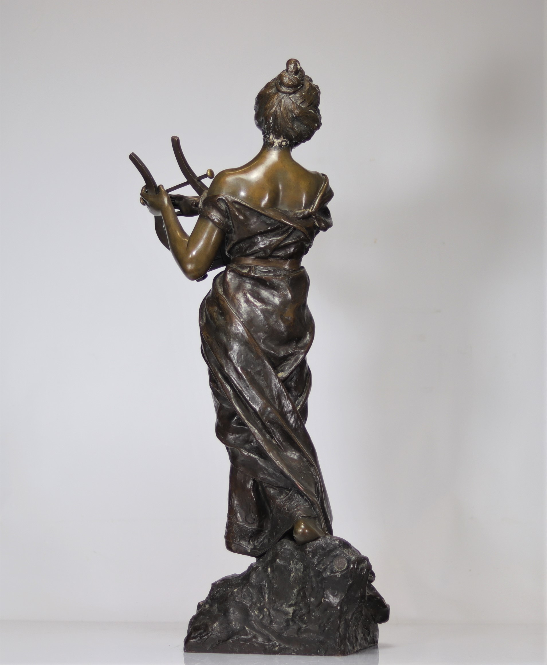 Emmanuel VILLANIS (1858-1914) Large Bronze with dark patina "Sapho" Paris foundry - Bild 2 aus 7