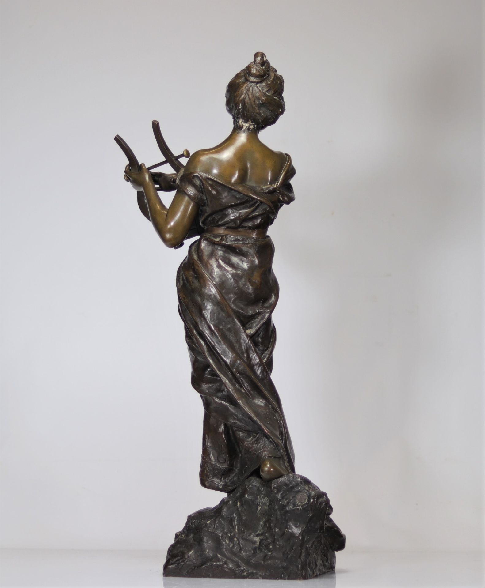 Emmanuel VILLANIS (1858-1914) Large Bronze with dark patina "Sapho" Paris foundry - Image 2 of 7