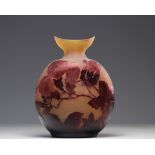 GALLE Emile (1846-1904) Gourd vase in multi-layered glass decorated with magnolias