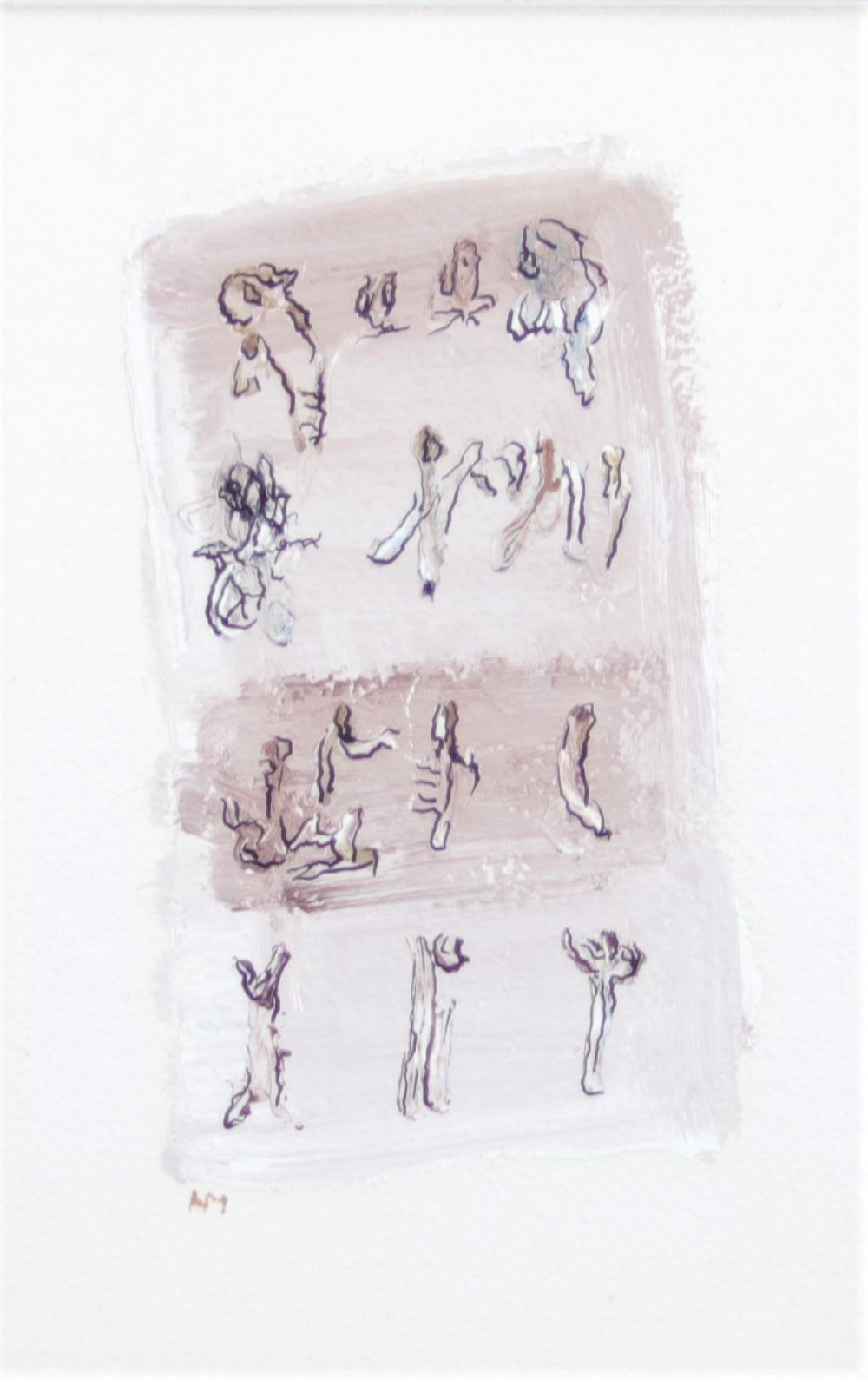 Henri Michaux (1899-1984) Belgian school Mixed technique on paper: Composition. Monogrammed: HM - Image 2 of 2