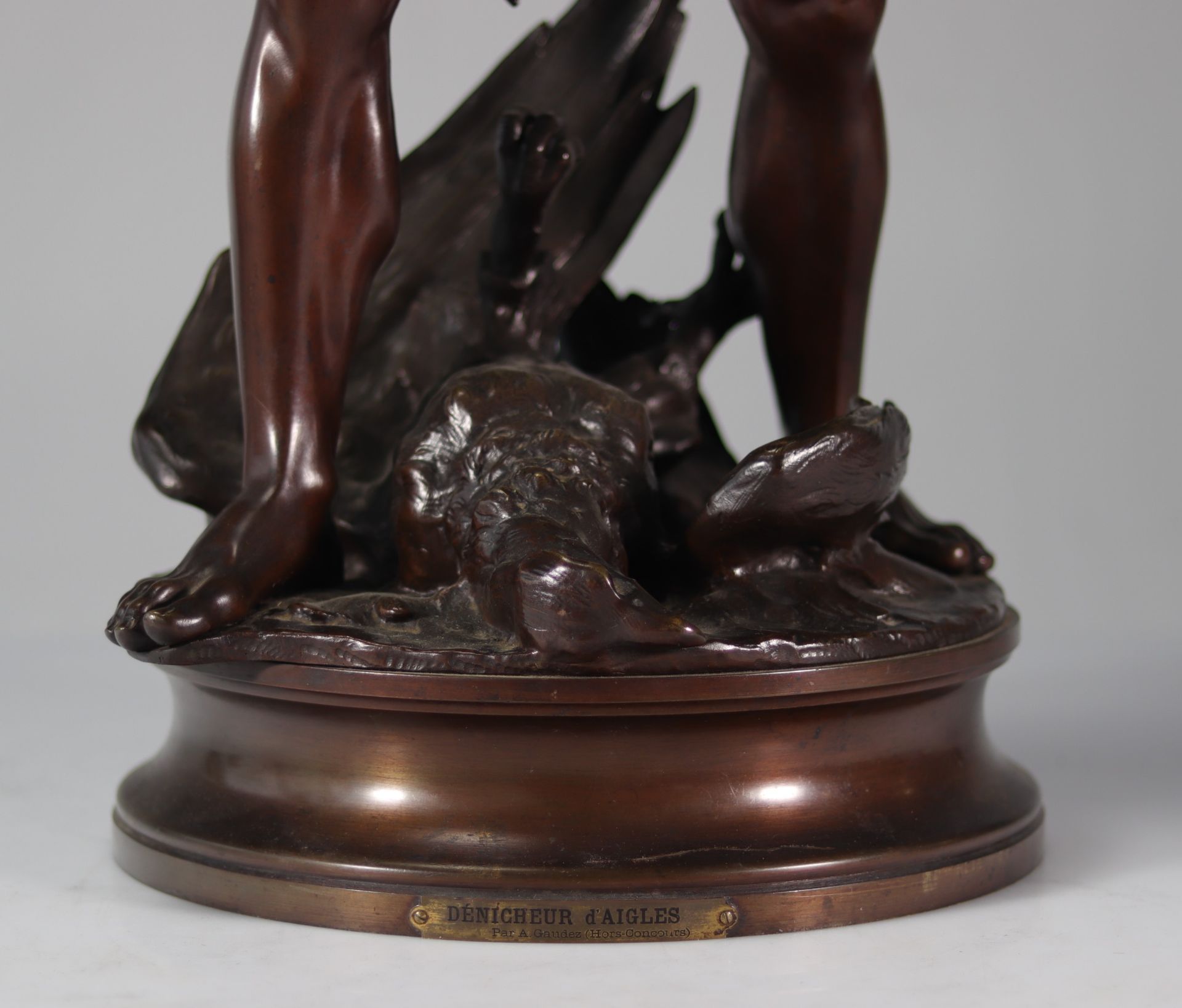 Adrien Etienne GAUDEZ (1845-1902) Large bronze "the eagle hunter" - Bild 6 aus 8