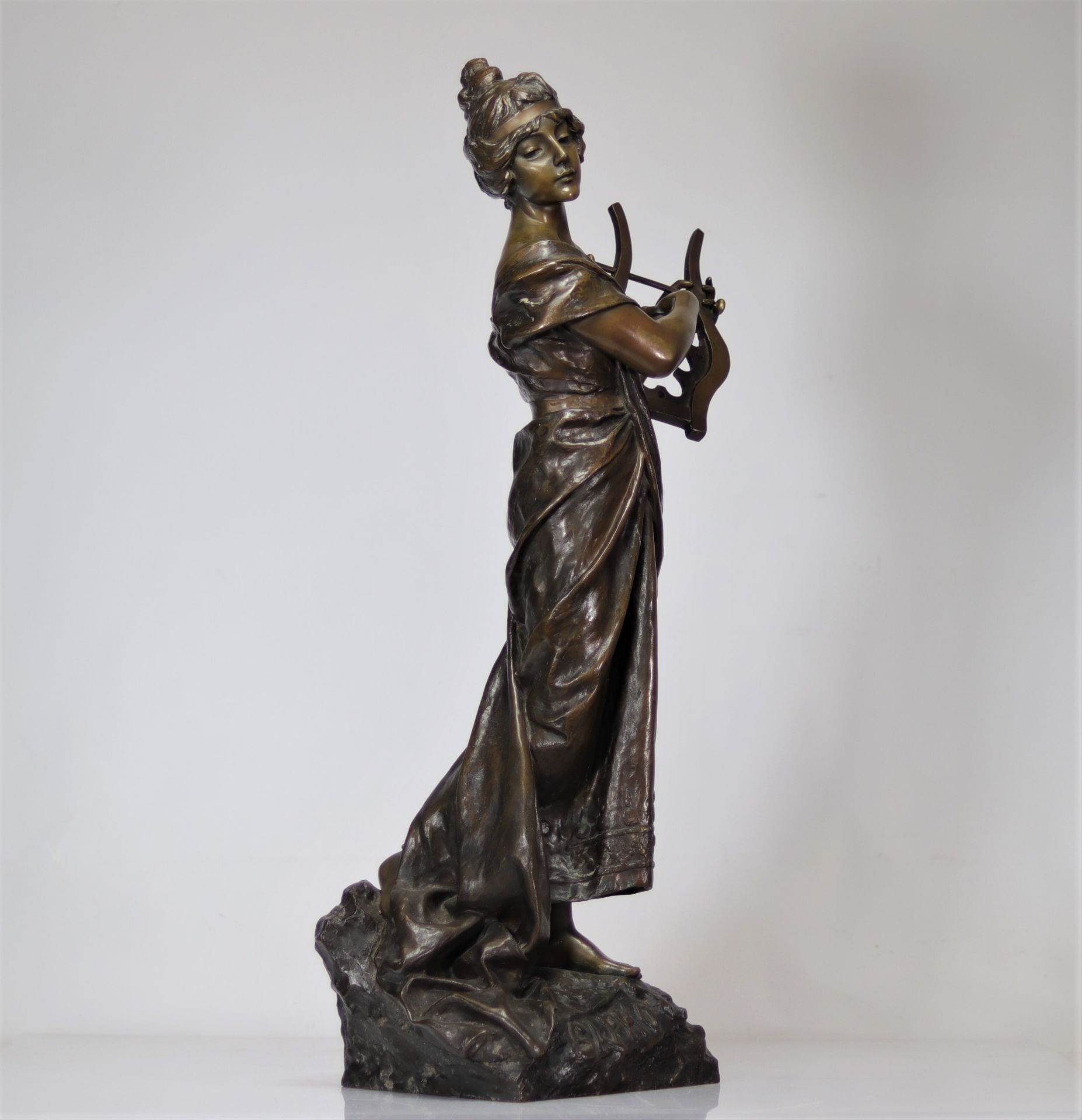 Emmanuel VILLANIS (1858-1914) Large Bronze with dark patina "Sapho" Paris foundry - Image 4 of 7