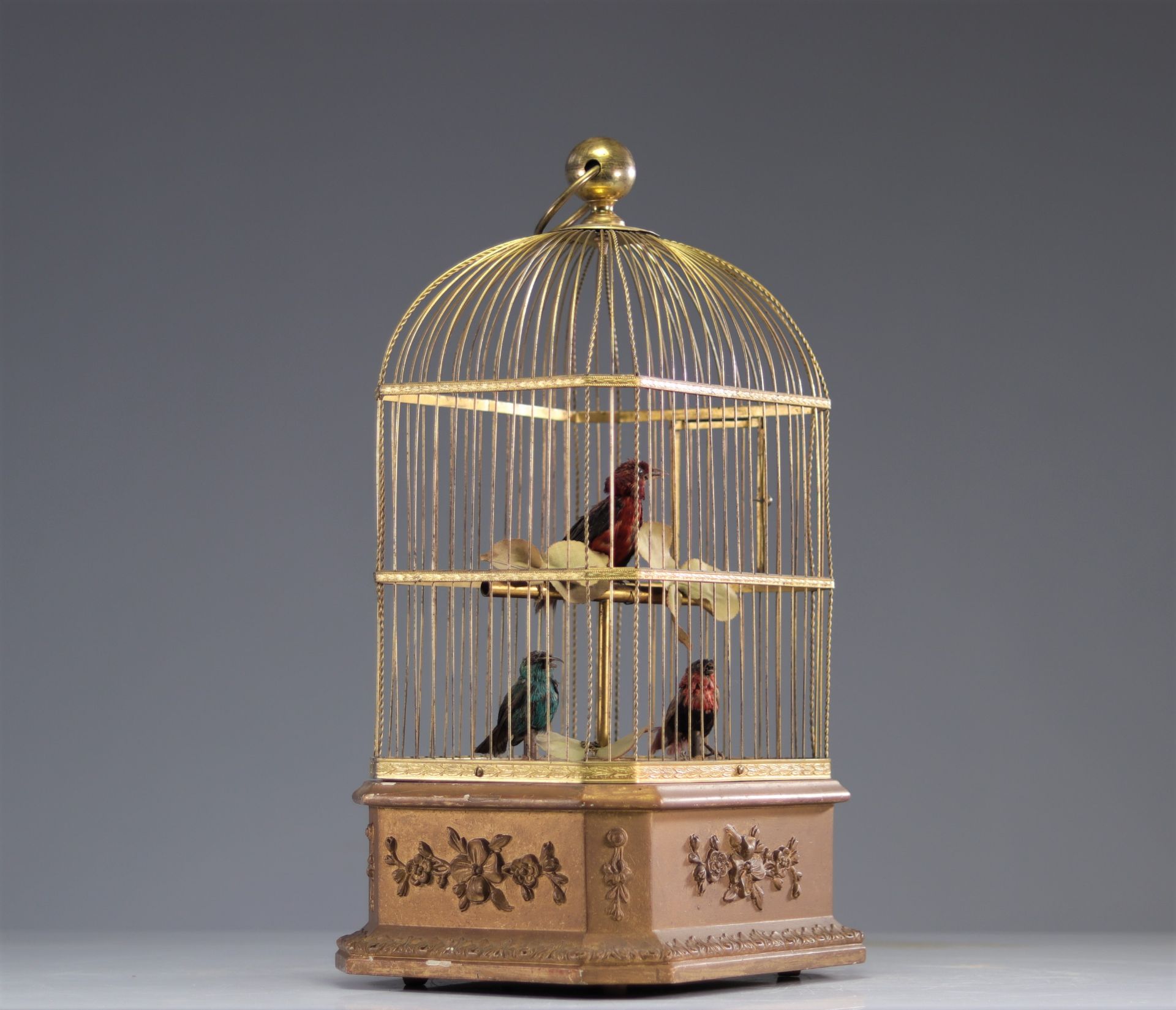 'Singing Bird Cage' automaton, mechanical with 3 birds - Bild 3 aus 3