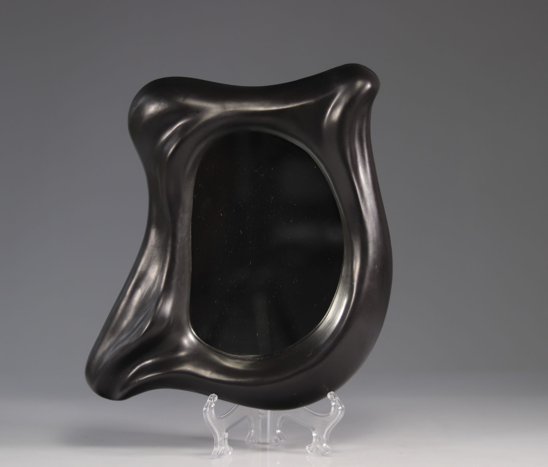 Attributed to Georges JOUVE (1910 - 1964) ceramic free-form mirror