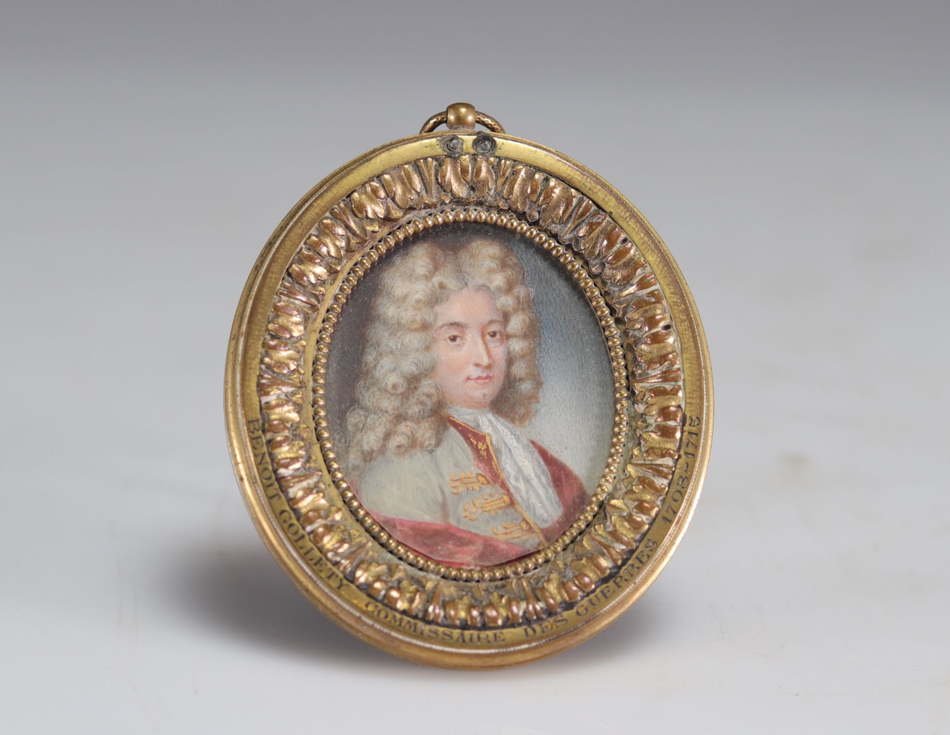 Miniature "portrait of Benoit Gollety war commissioner 1708-1715