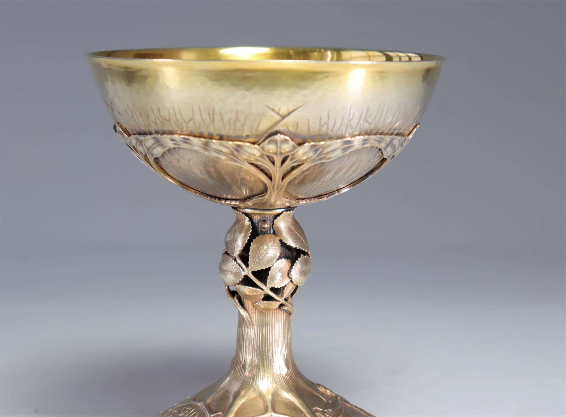 Sumptuous Art Nouveau chalice in sterling silver G-B Brom Utrecht - Bild 5 aus 10