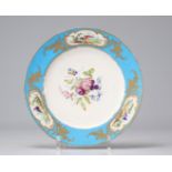 Sevres porcelain plate 1783 flowers and birds