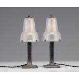 Pair of Art Deco Muller Freres Luneville desk lamps