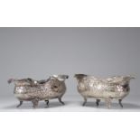 Pair of Louis XV style silver planters