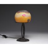 Daum Nancy rare lamp decorated with insects and cabochons