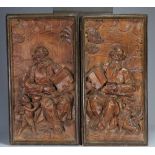 Panels (2) carved 17th century named "Apostles"