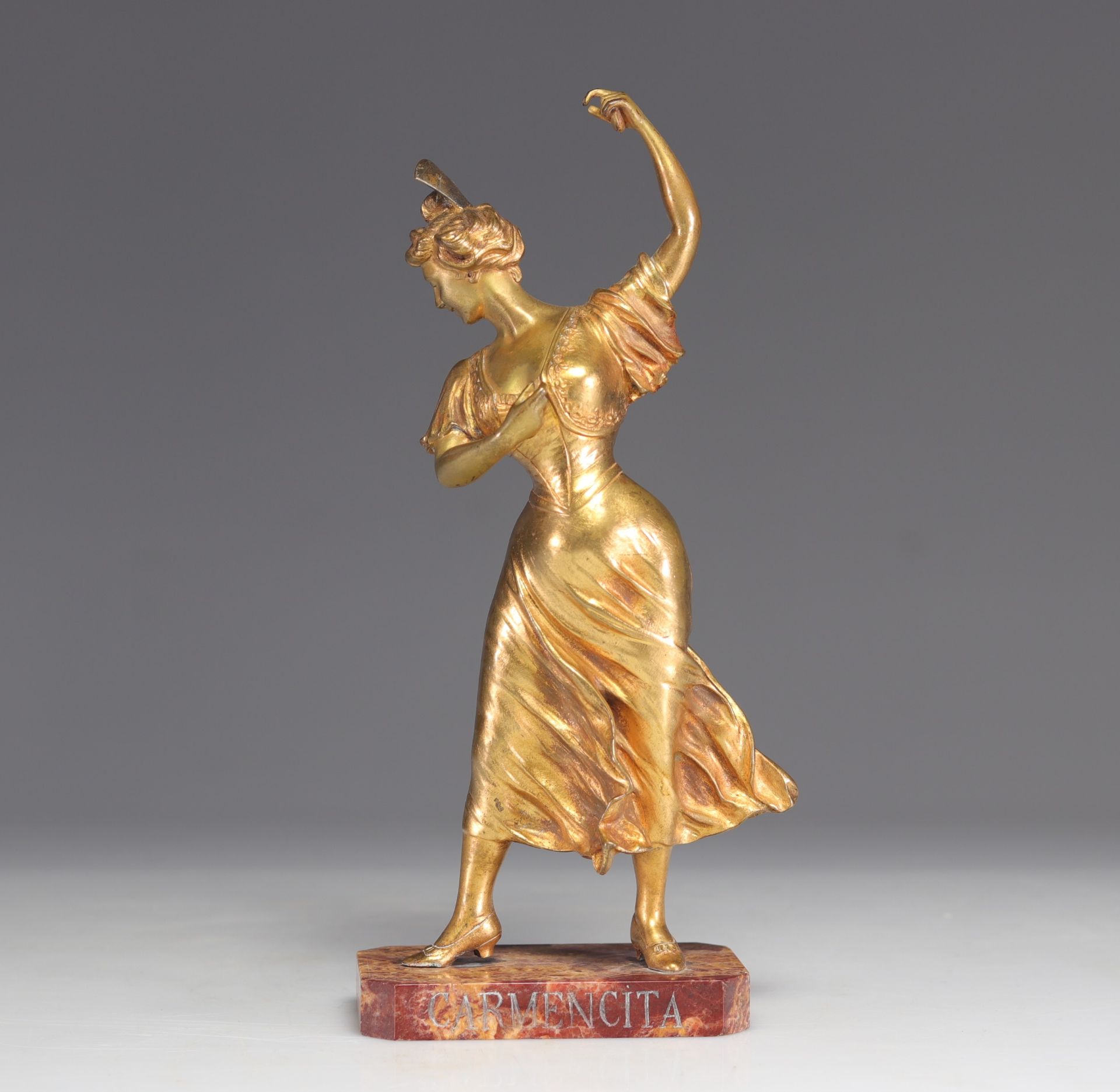 Amelie COLOMBIER (1867-1912) gilt bronze "Carmencita"