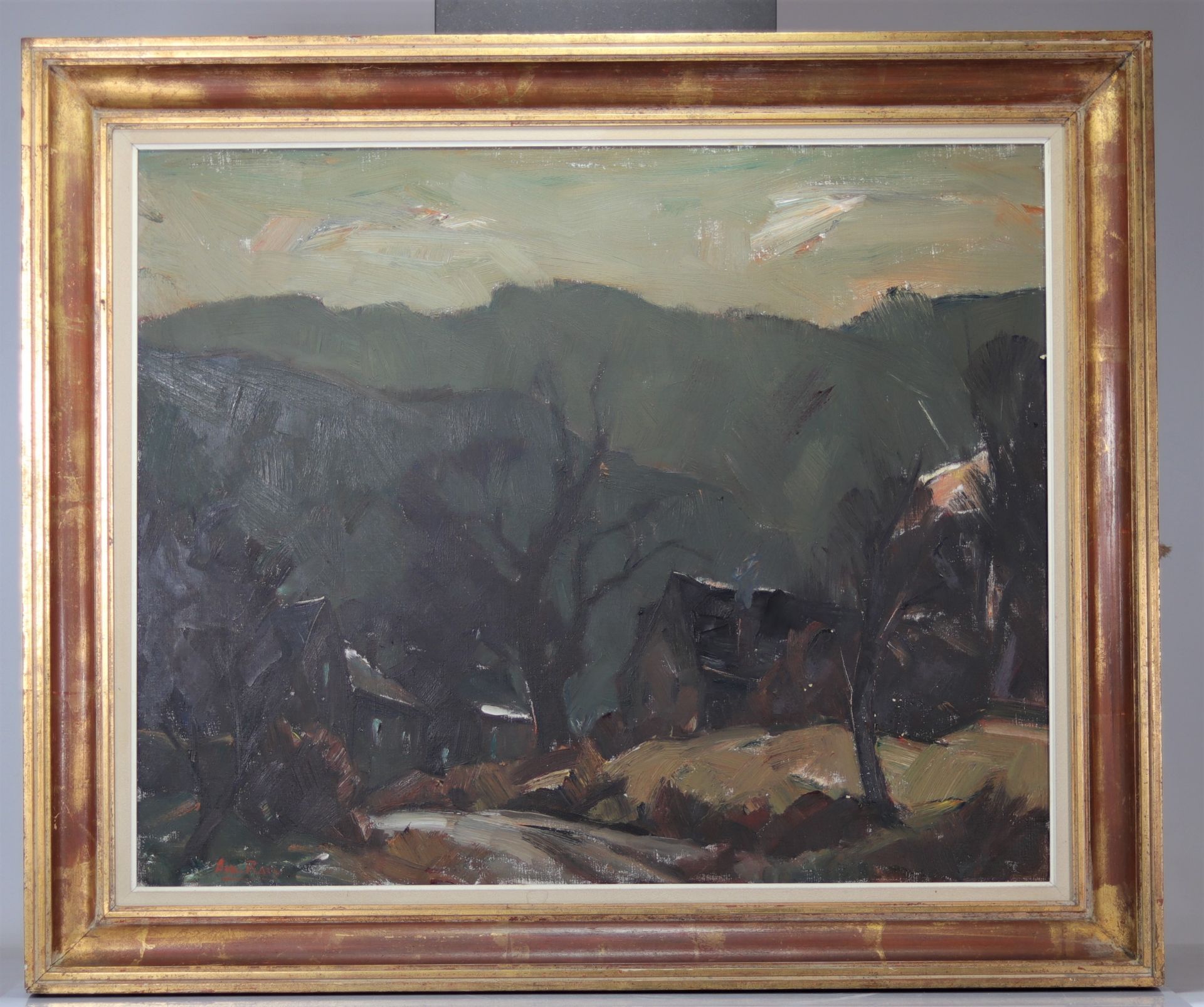 Albert RATY (1889-1970) Large oil on canvas "country view" - Image 2 of 2